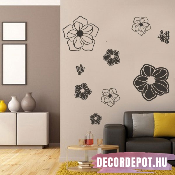 Virágos falmatrica gyerekszoba dekoráció M218