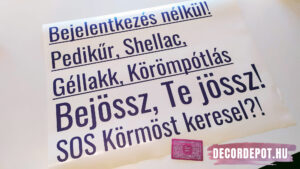 Szépségszalon kozmetika szempilla műkörmös fodrászat dekoráció kirakat