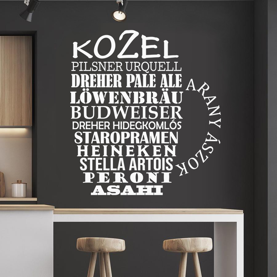 Söröskorsó falmatrica faltetoválás fali matrica szöveges szövegfelhő felirat