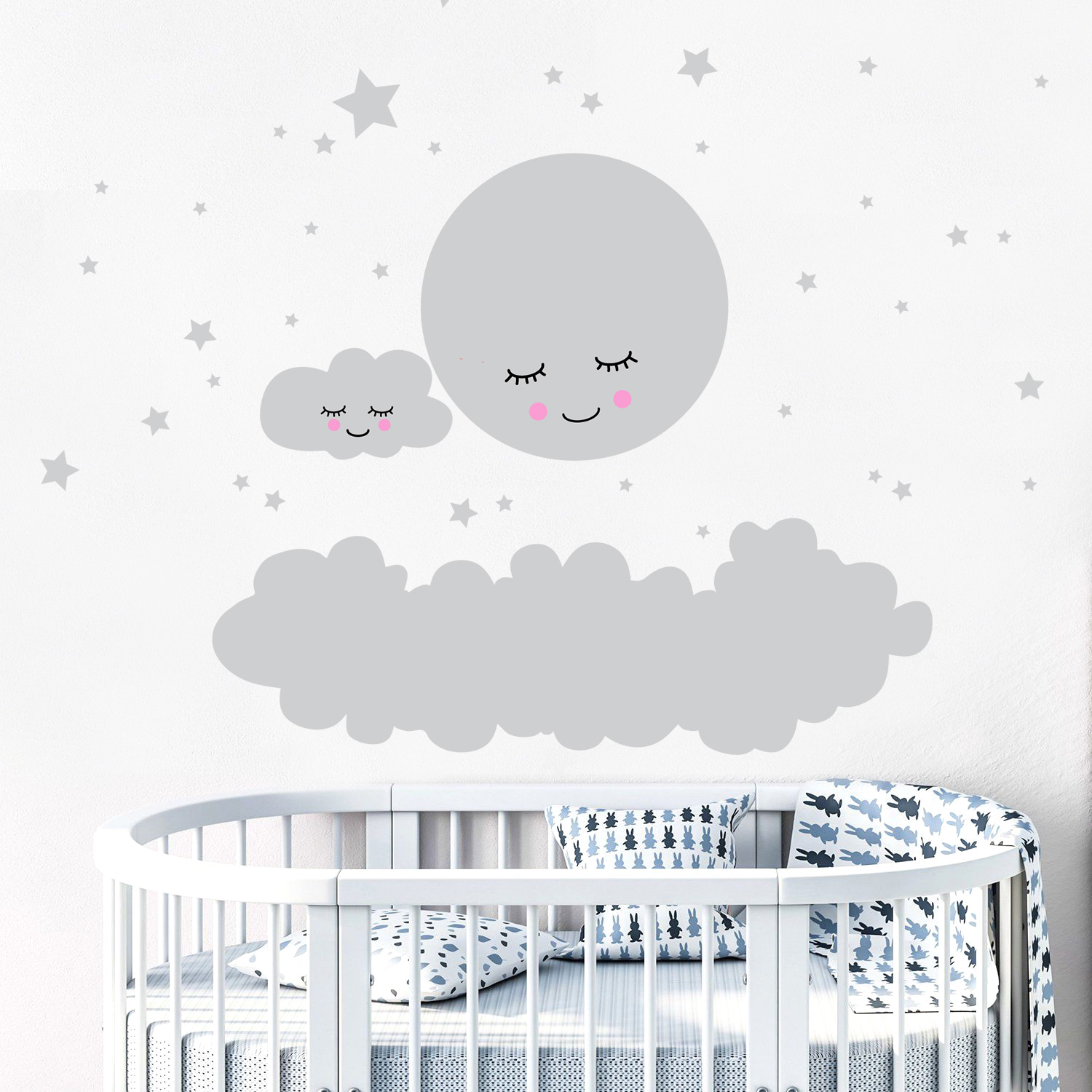 Babaszoba falmatrica gyerekszoba csillagos felhős fali matrica faldekor
