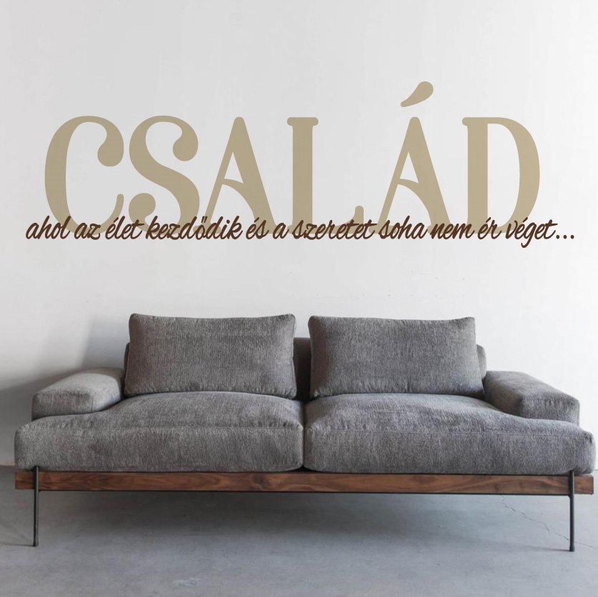 Család falmatrica idézet szöveges faltetoválás magyar fali matrica olcsón