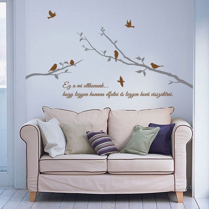 Dekor ág fa falmatrica faltetoválás magyar feliratos szöveges idézettel