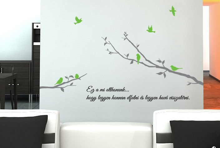 Dekor ág fa falmatrica faltetoválás magyar feliratos szöveges idézettel