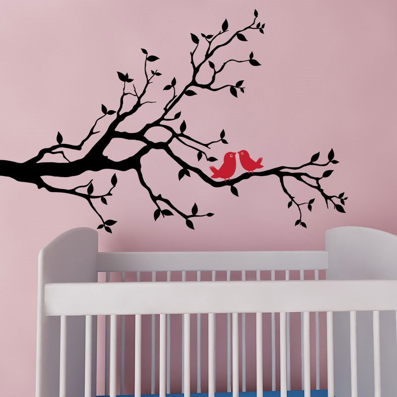 Dekor ág madarakkal falmatrica gyerekszoba dekoráció faltetoválás