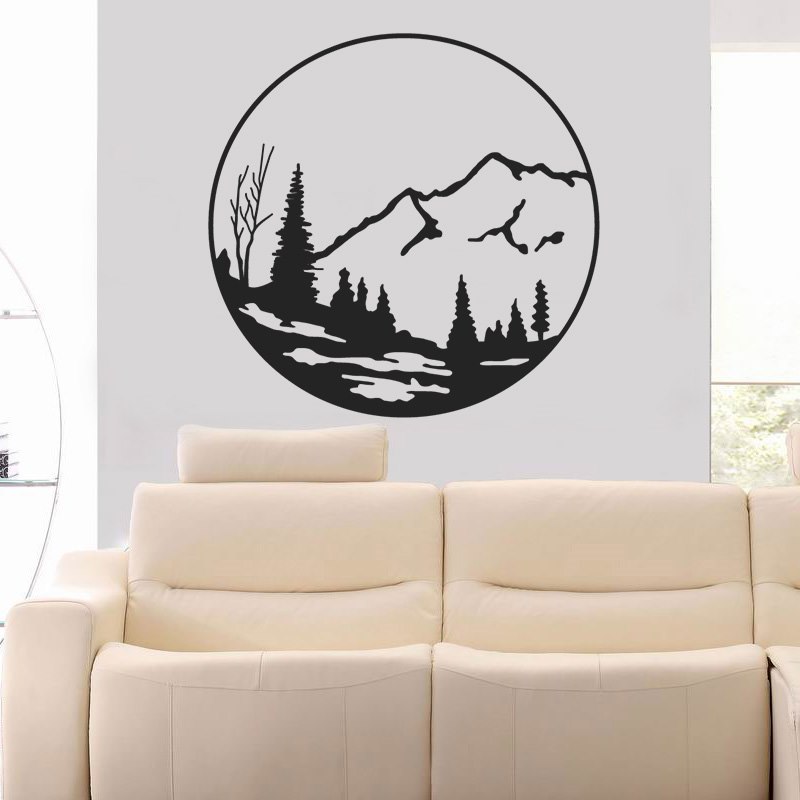 Falmatrica faltetoválás fali matrica modern nappali tájkép olcsó házilag kör