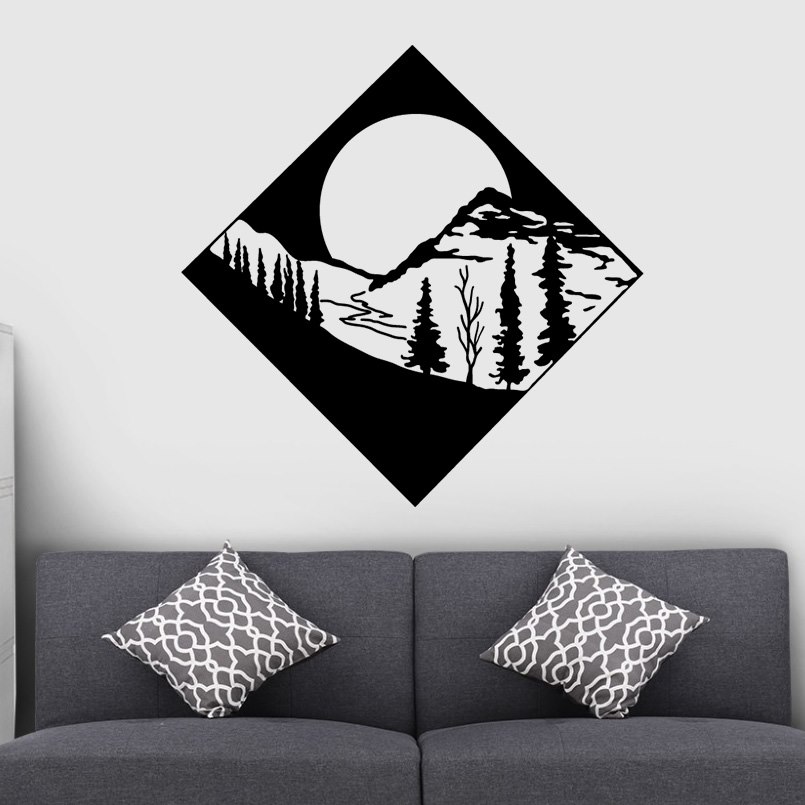 Falmatrica faltetoválás fali matrica modern nappali tájkép olcsó házilag