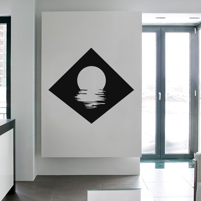 Falmatrica faltetoválás fali matrica modern nappali tájkép olcsó házilag nap