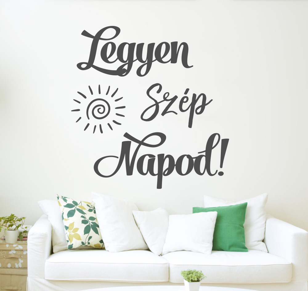 Feliratos falmatrica nappaliba halószobába gyerekszobába fali matrica