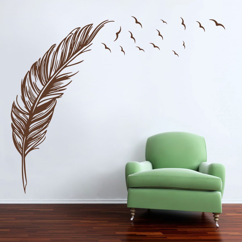 Madár toll tollas madarakkal falmatrica faltetoválás fali matrica olcsón