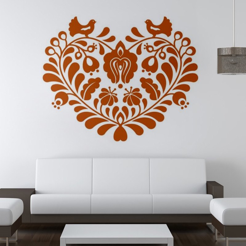 Magyar szív népi motívum minta kalocsai minta falmatrica faltetoválás