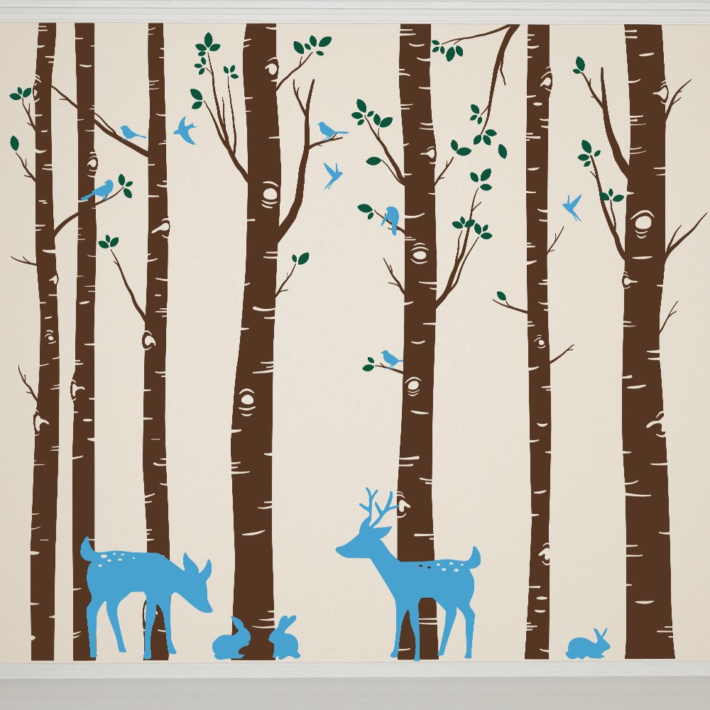 Nagy fák gyerekszobába falmatrica falimatrica őz szarvas faldekor matrica