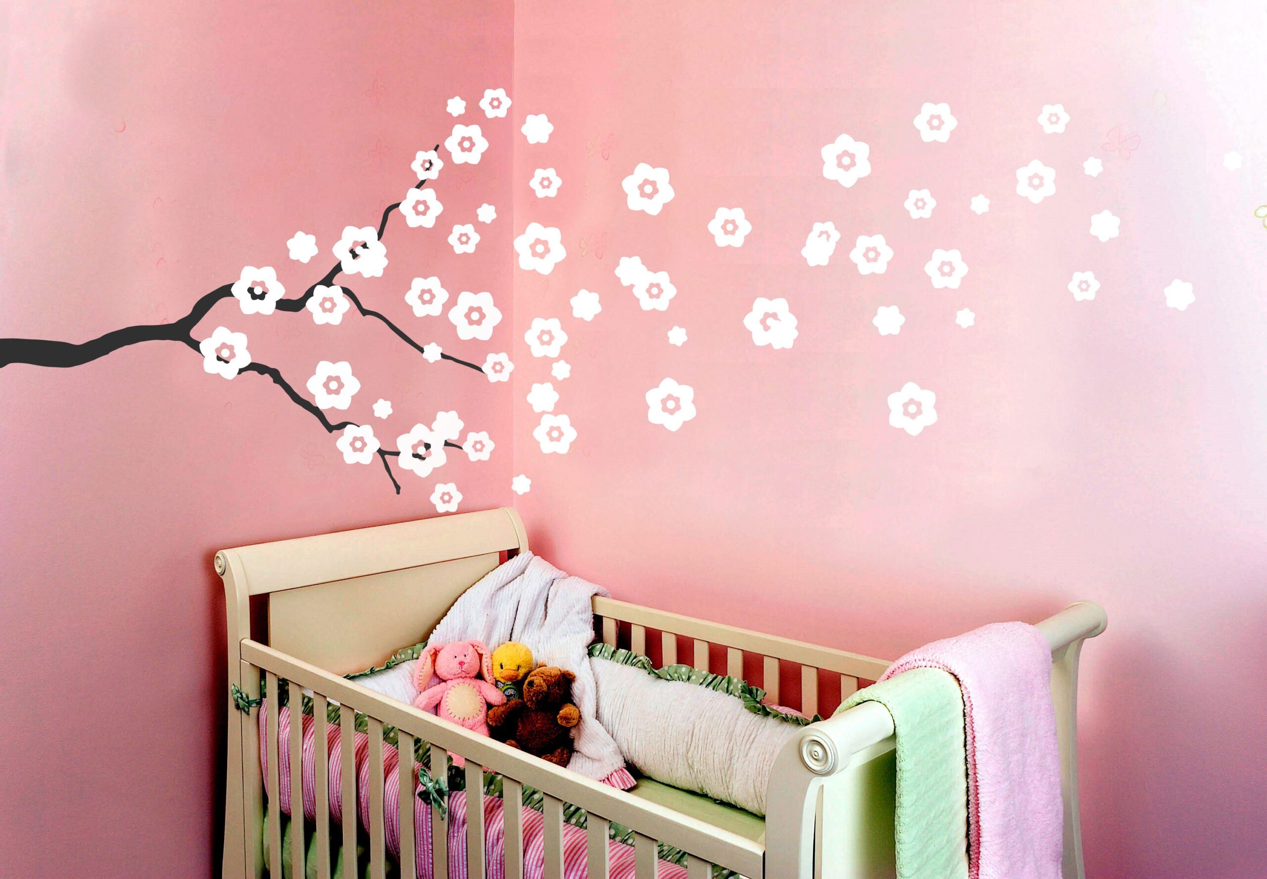 Dekor virágos ág falmatrica gyerekszoba dekoráció faltetoválás