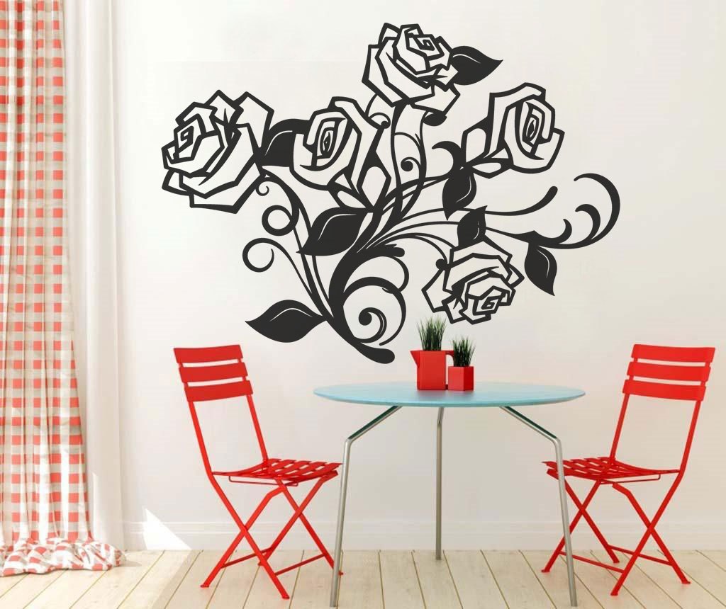 Rózsa rózsás rózsák virág falmatrica faltetoválás gyerekszoba dekoráció