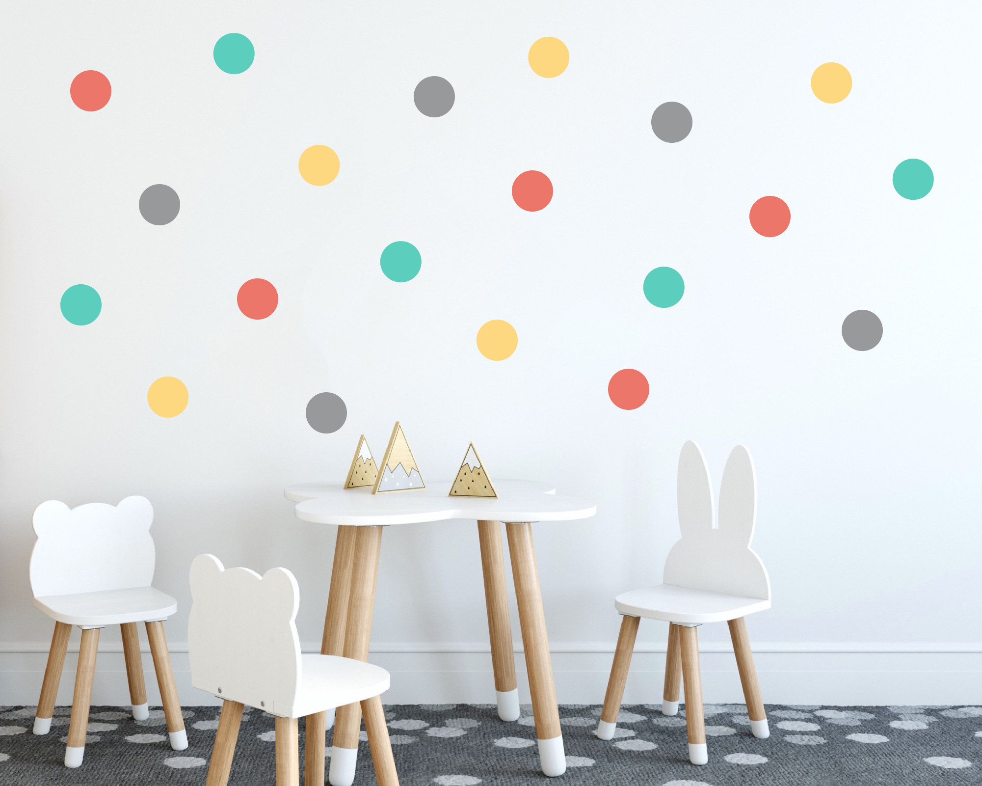 Színes pöttyök pettyes pöttyös gyerek falmatrica matrica falra faldekor
