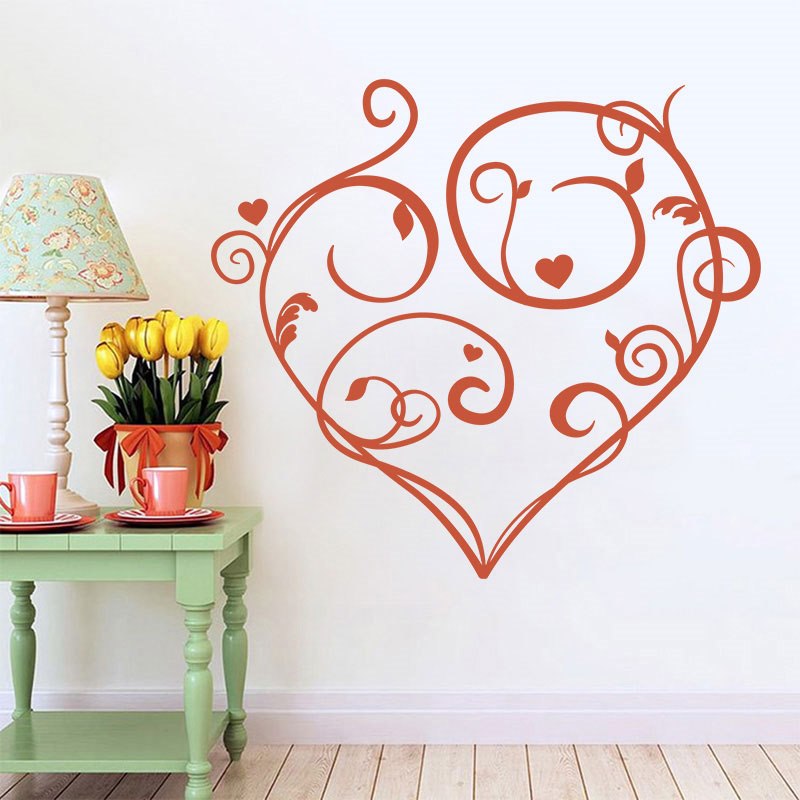 Romantikus szív falmatrica faltetoválás házilag gyerekszoba dekoráció