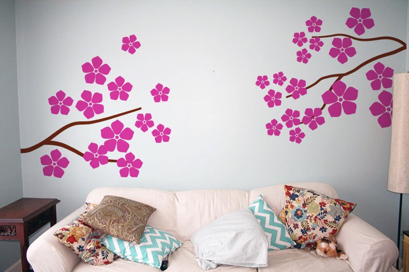 Virágos dekor ágak falmatrica faltetoválás gyerekszoba dekoráció olcsó