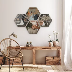 M951 Hatszögletű fotó tábla (48×42 cm) hexagon formában saját fotóval