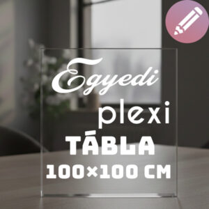 M949 Víztiszta feliratos plexi tábla 100×100 cm
