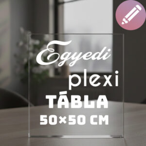 M946 Víztiszta feliratos plexi tábla 50×50 cm